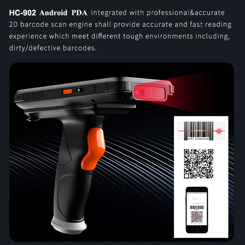 Thiết bị đầu cuối dữ liệu Android HENCODES HC-902 tích hợp công cụ quét Zebra 2D 4g/wifi/BT/GPS để kiểm kê kho