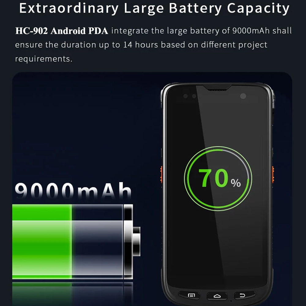 Thiết bị đầu cuối dữ liệu Android HENCODES HC-902 tích hợp công cụ quét Zebra 2D 4g/wifi/BT/GPS để kiểm kê kho