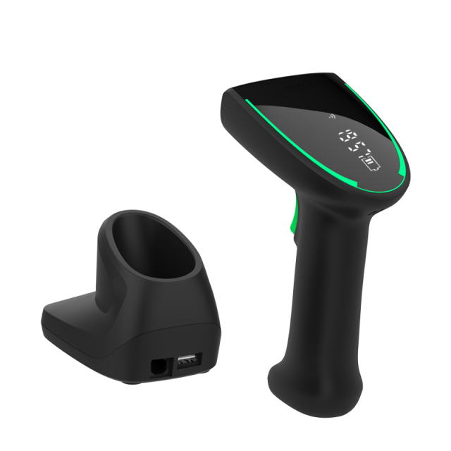 HENCODES HC-1919BT Handheld 2D Barcode Scanner with Charging Station for Stock Inventory
