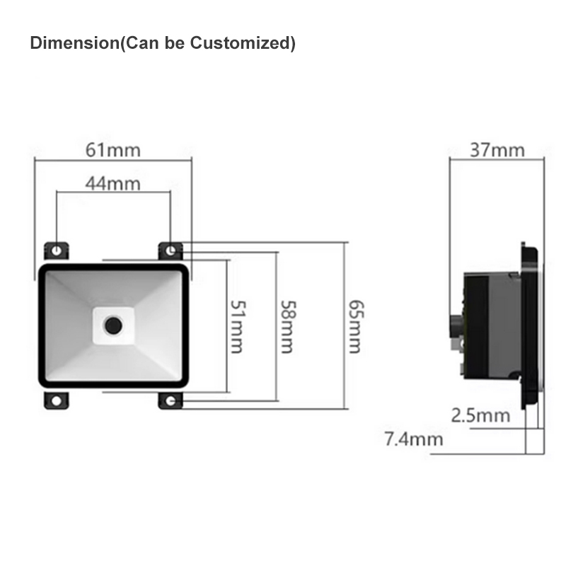 HENCODES HC-7120 2D Barcode Scan Module for Kiosk Reading 1D Barcodes 2D QR Codes on Phone Screen