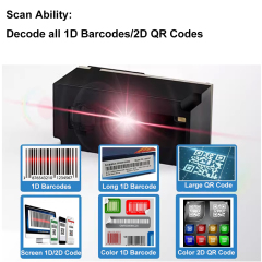 HENCODES HC-6800 2D Barcode Scan Module Reading 1D Barcodes 2D QR Codes on Paper and Phone Screen