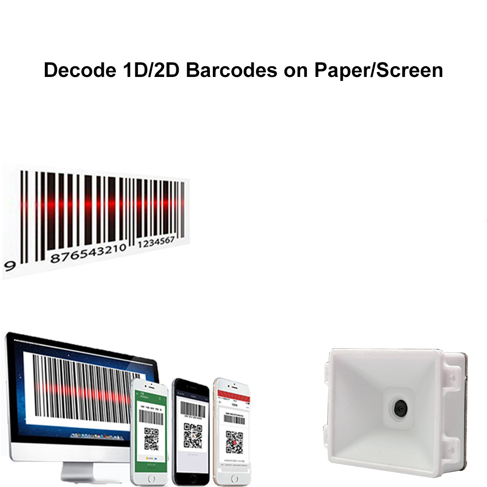 HENCODES HC-7220 2D Barcode Scan Module for Kiosk Reading 1D Barcodes 2D QR Codes on Phone Screen