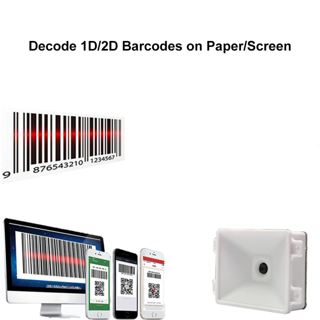 HENCODES HC-7220 2D Barcode Scan Module for Kiosk Reading 1D Barcodes 2D QR Codes on Phone Screen