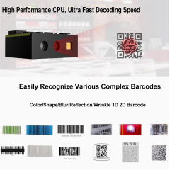 HENCODES HC-7030 2D Barcode Scan Module Reading 1D Barcodes 2D QR Codes on Paper and Phone Screen