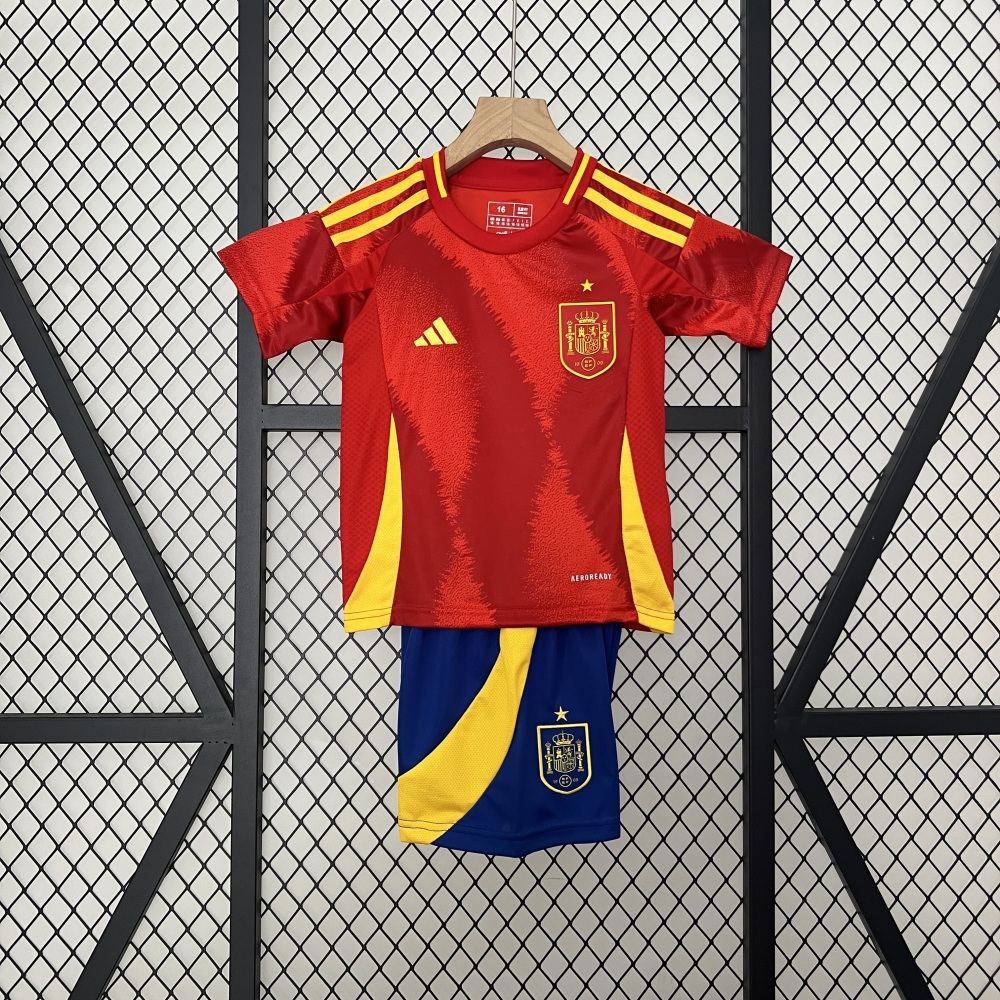 24/25 kids Spain home Jersey Kits(Jersey+Shorts) 1:1 Thai Quality