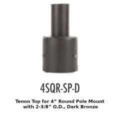 4SQR-SP-D Tenon Top for 4" Round Pole Mount with 2-3/8" O.D.,Dark Bronze