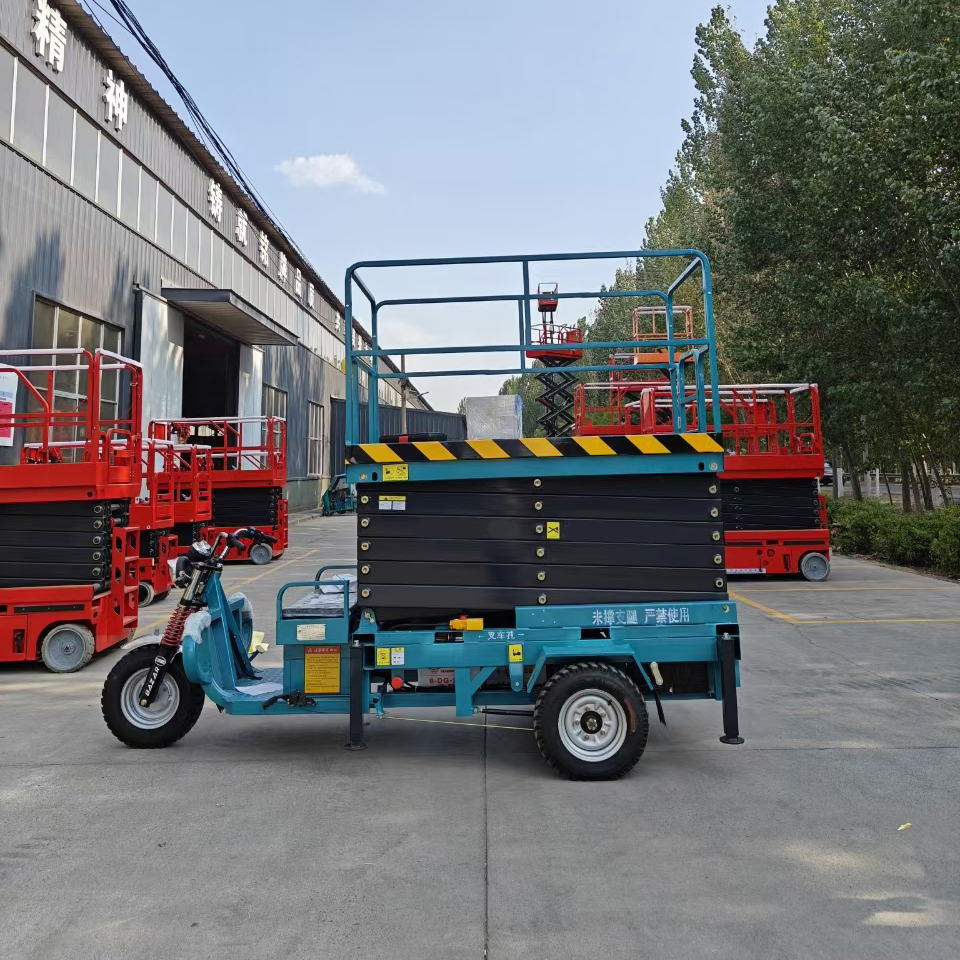Electric Tricycle Mounted Scissor Lift Platform,Manufacturer of Lawn Mower, Diesel forklift, Electric forklift, Stacker truck, Scissor lift … 