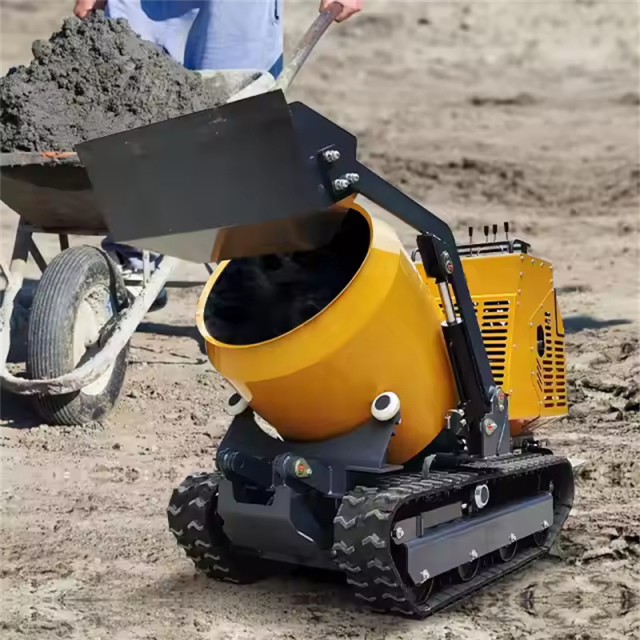 Crawler type small self-loading concrete mixer,Manufacturer of Skid Steer Attachments, Forestry Mulcher, Remote Control Lawn Mower ...