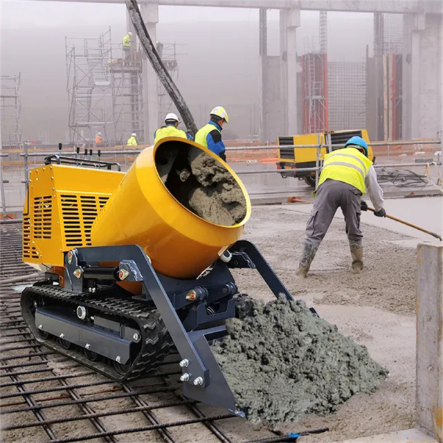 Crawler type small self-loading concrete mixer,Manufacturer of Skid Steer Attachments, Forestry Mulcher, Remote Control Lawn Mower ...