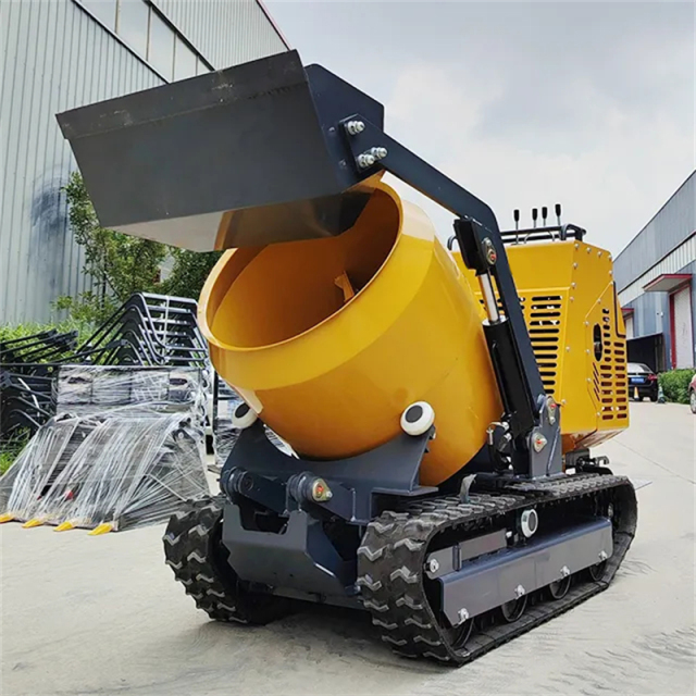 Crawler type small self-loading concrete mixer,Manufacturer of Skid Steer Attachments, Forestry Mulcher, Remote Control Lawn Mower ...