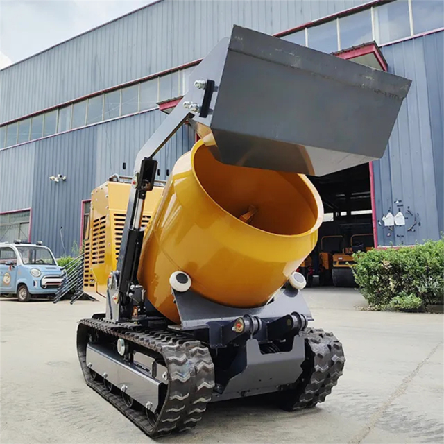 Crawler type small self-loading concrete mixer,Manufacturer of Skid Steer Attachments, Forestry Mulcher, Remote Control Lawn Mower ...
