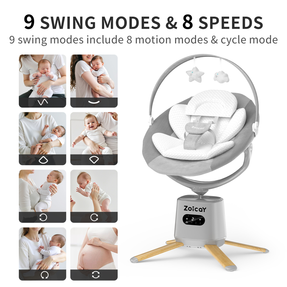 Zoicay Electric Baby Swing - S1000 (Gray)