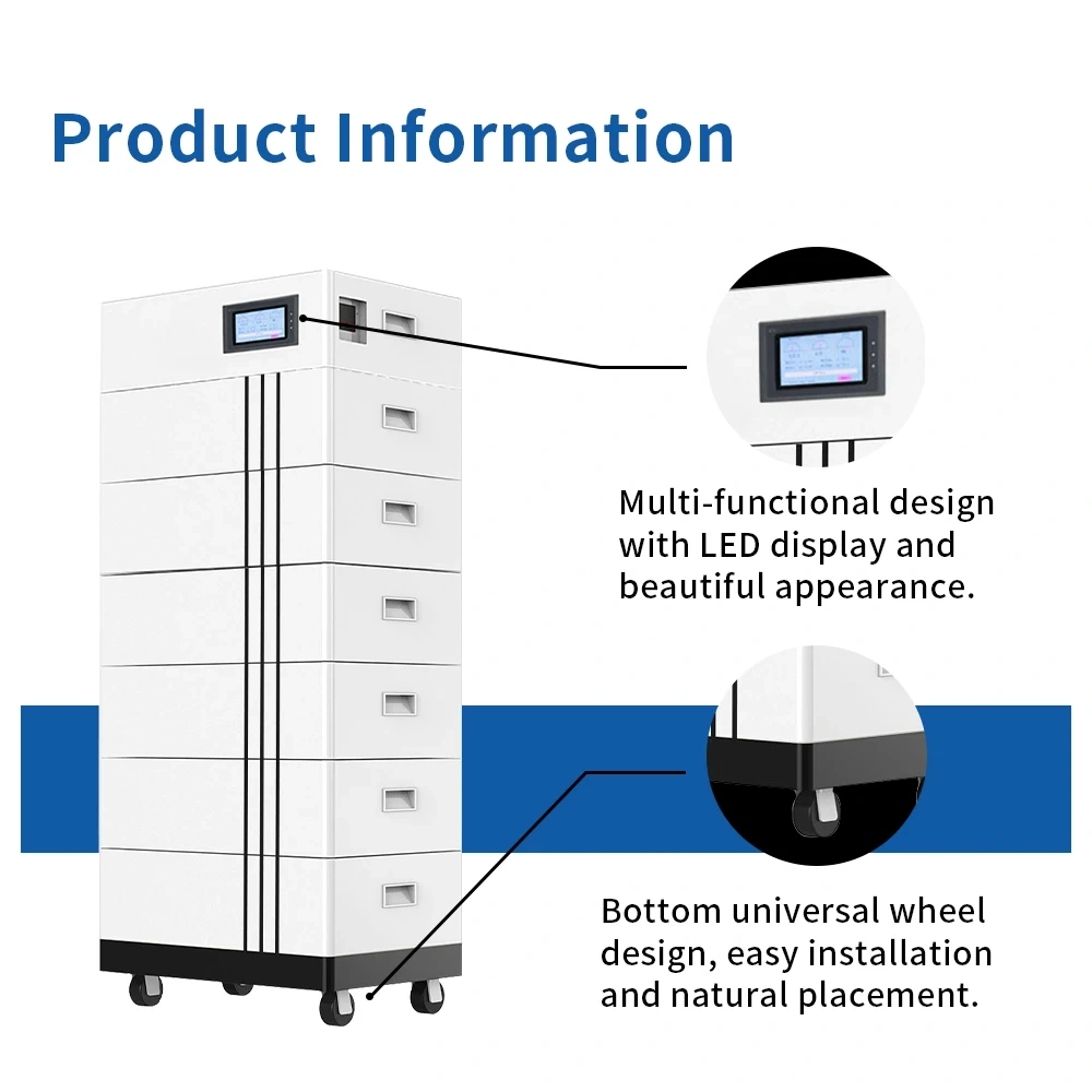 Stackable 96v 144v 192v Lithium Ion Battery Pack LFP Home Solar Storage Battery Rechargeable BMS All in One System