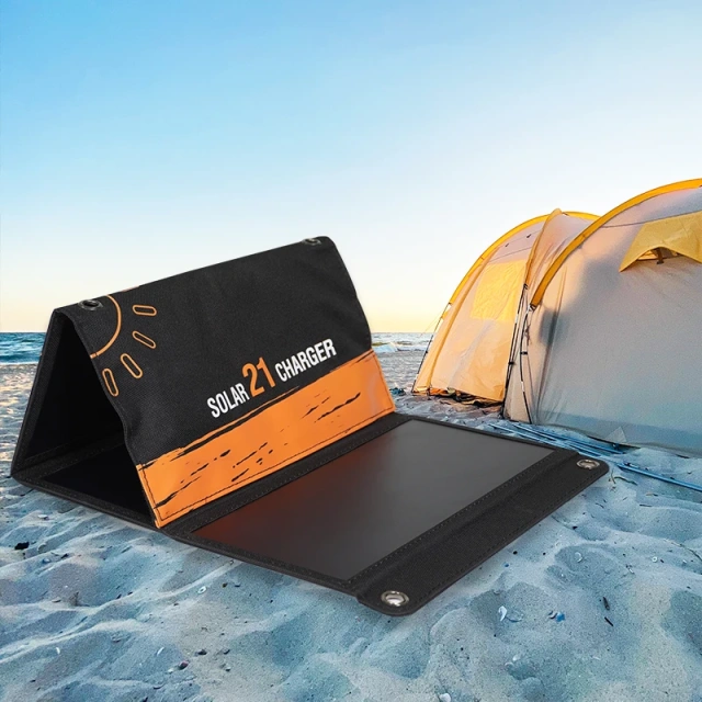 DEMUDA OEM Monocrystalline ETFE Folding Foldable Solar Panel Charger 21W USB Portability Mono Thin Film Flexible Solar Panel