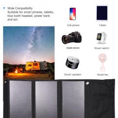 DEMUDA OEM Monocrystalline ETFE Folding Foldable Solar Panel Charger 21W USB Portability Mono Thin Film Flexible Solar Panel