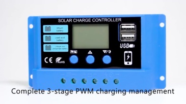 New 10A 20A 30A Lithium Iron Lifepo4 Battery Charger Regulators Stabilizers 12V 24V Auto Dual USB PWM Solar Charge Controller