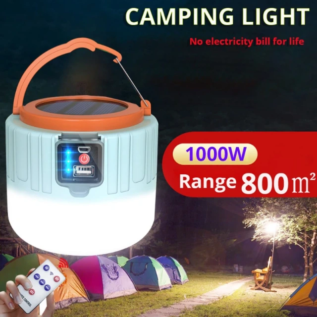 Campinglampe Bulb Portable Emergency Lamp Rechargeable Repair Solar Work Light BBQ Led Camping Lantern
