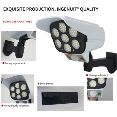 Surveillance Cameras LED Simulation Monitoring Security Lighting Solar Motion Sensor Wall Lamp Outdoor