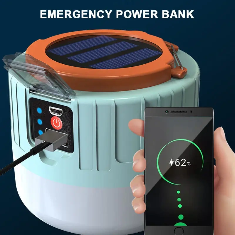 Campinglampe Bulb Portable Emergency Lamp Rechargeable Repair Solar Work Light BBQ Led Camping Lantern