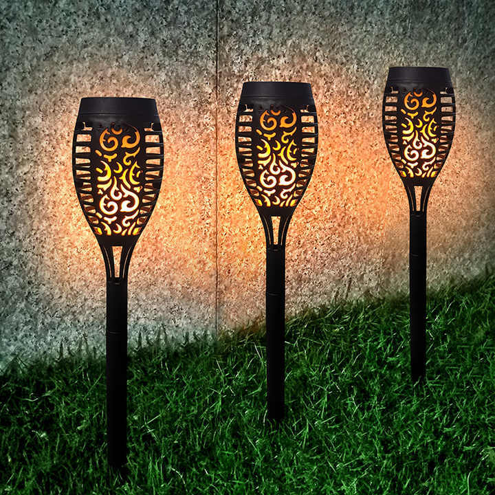 Outdoor Higher Larger Flickering Flame Solar Led Landscape Flame Light for Pathway Landscape Garden