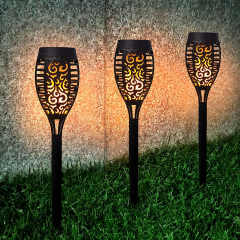 Outdoor Higher Larger Flickering Flame Solar Led Landscape Flame Light for Pathway Landscape Garden