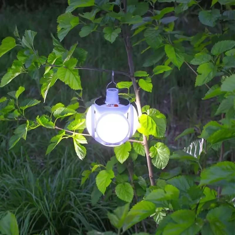 Solar Powered Wholesale Football Lights Outdoor Camping Garden Lights Lighting Folding Emergency Fishing Hiking
