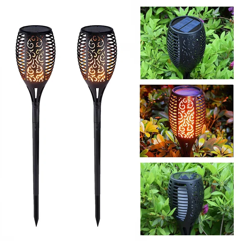 Outdoor Higher Larger Flickering Flame Solar Led Landscape Flame Light for Pathway Landscape Garden