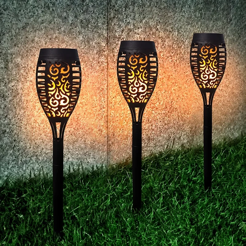 Outdoor Higher Larger Flickering Flame Solar Led Landscape Flame Light for Pathway Landscape Garden