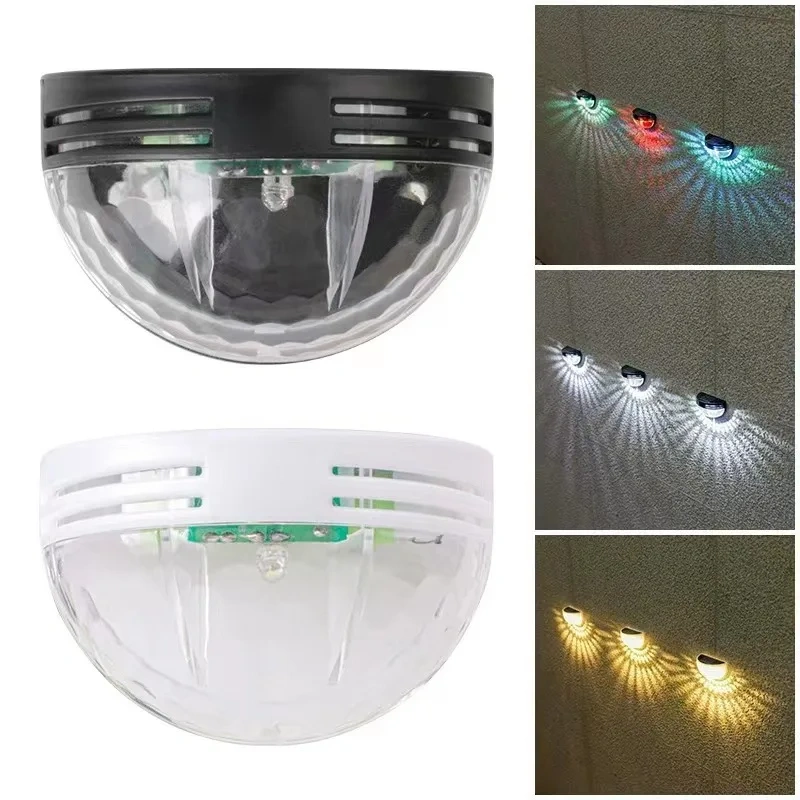 Solar Fence Post Lights Wall Mount Decorative Deck Lighting, Black White Solar Powered Outdoor Lamp for Pathway