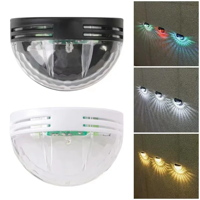 Solar Fence Post Lights Wall Mount Decorative Deck Lighting, Black White Solar Powered Outdoor Lamp for Pathway