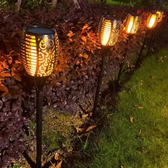 Outdoor Higher Larger Flickering Flame Solar Led Landscape Flame Light for Pathway Landscape Garden
