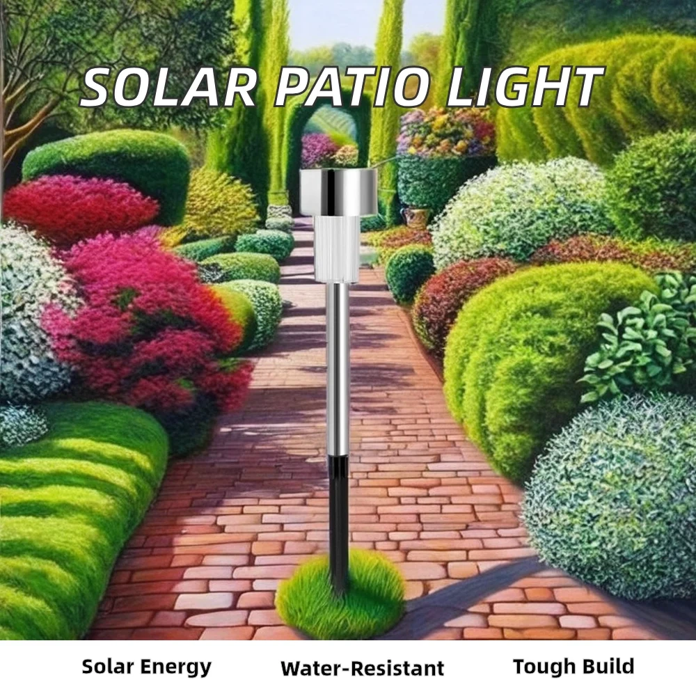 Outdoor Waterproof IP65 Aluminum Body LED Solar Garden Patio Lamp Wireless Walkway Lawn Paths Lighting