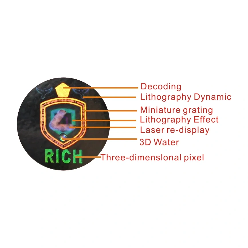 Competitive price high quality custom warranty void if removed bright silver hologram security label stickers