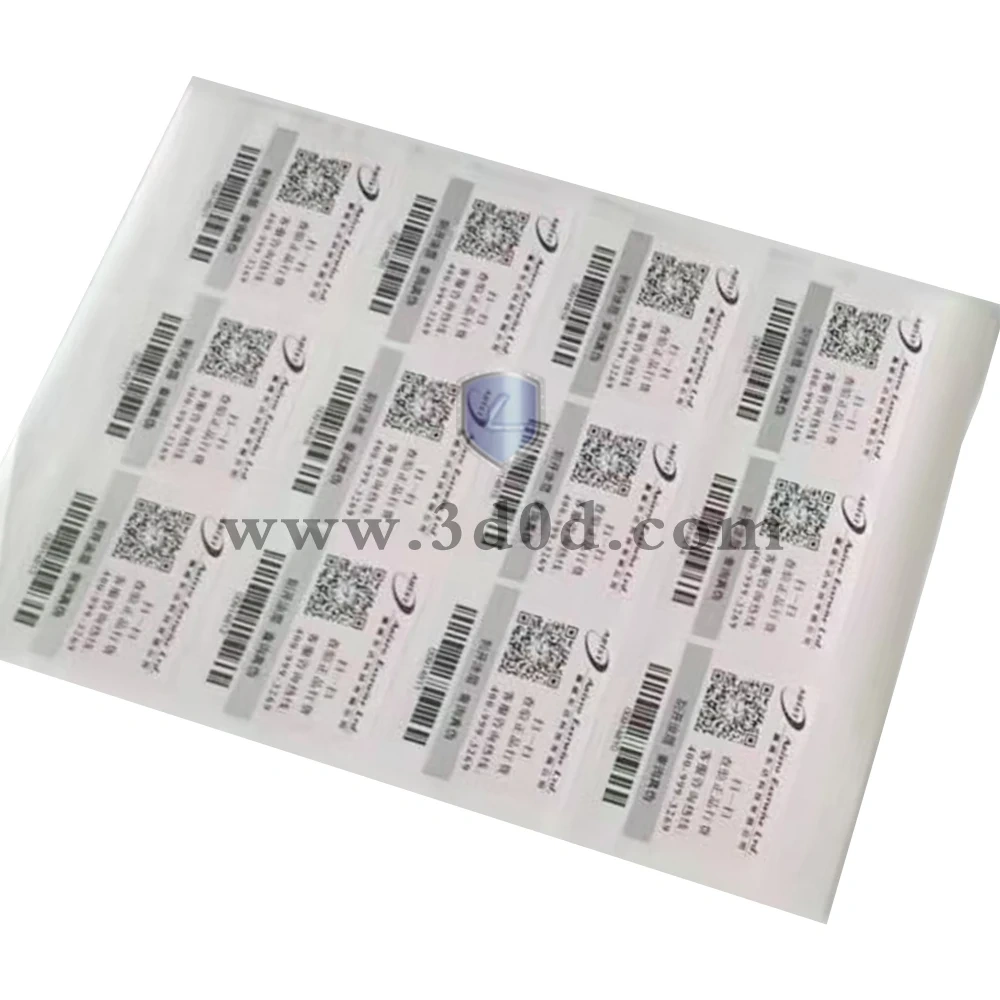 Blank label thermal transfer paper barcode label	transparent adhesive sticker