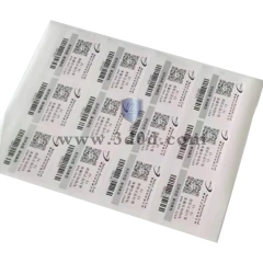 Blank label thermal transfer paper barcode label	transparent adhesive sticker