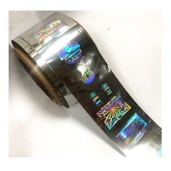 Hot stamping foil destructible anti-fake hologram sticker label