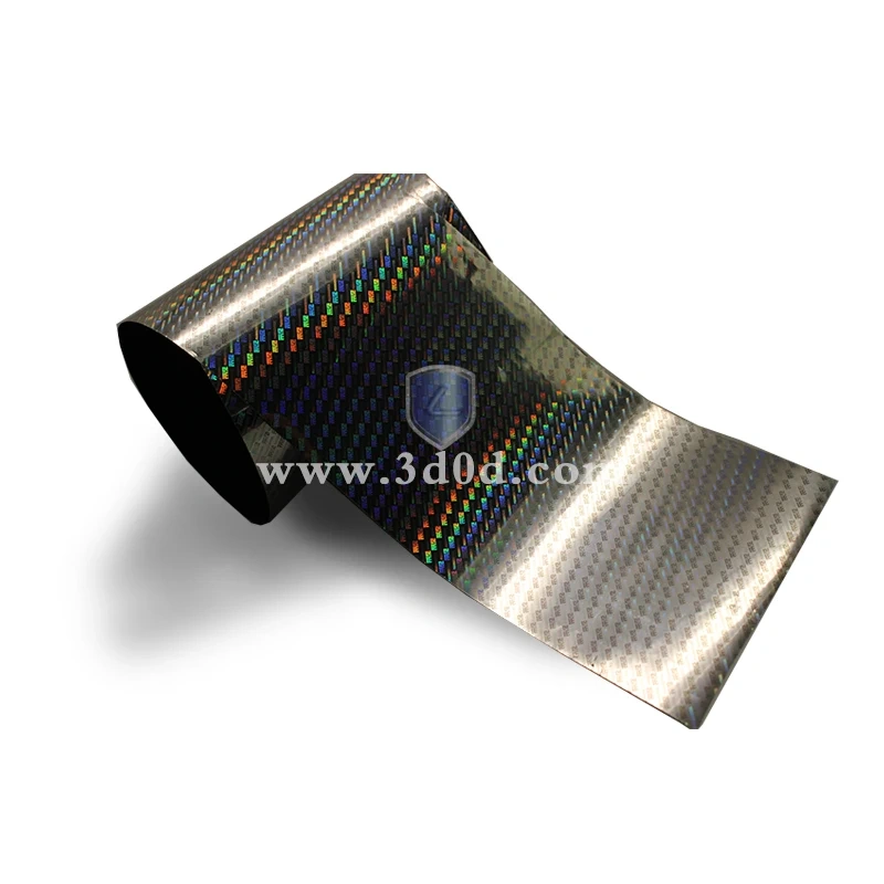 Laser Holographic Aluminum Foil Film Rainbow Metallized Polyester PET Transparent Paper Bag Free Samples Injection Molding