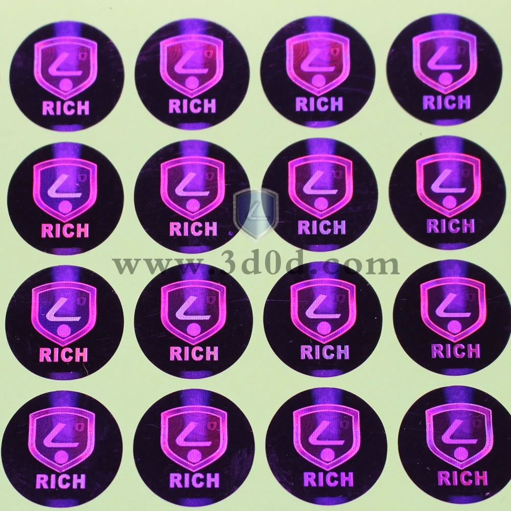 China manufacturer waterproof holographic label round sticker logo sticker customization