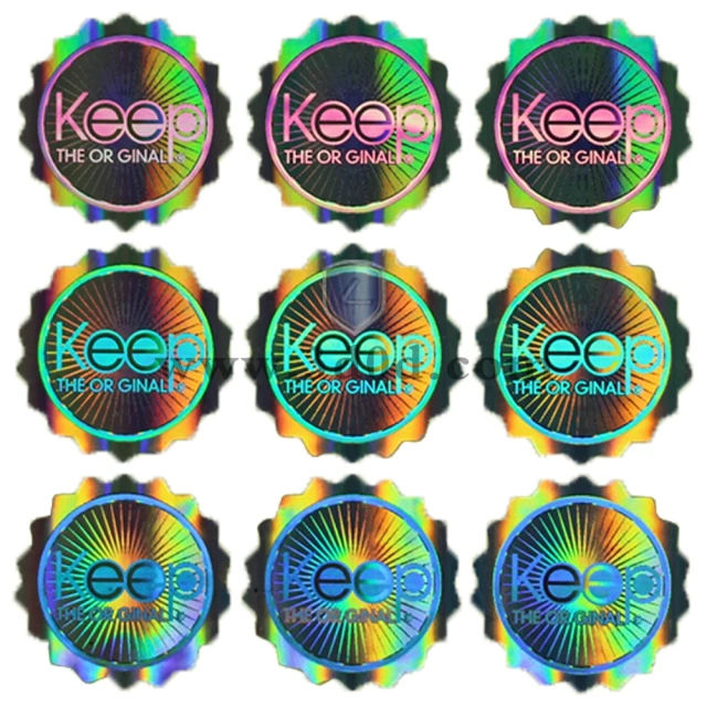 China manufacturer waterproof holographic label round sticker logo sticker customization