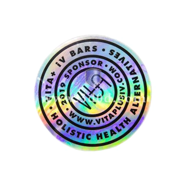 China manufacturer waterproof holographic label round sticker logo sticker customization