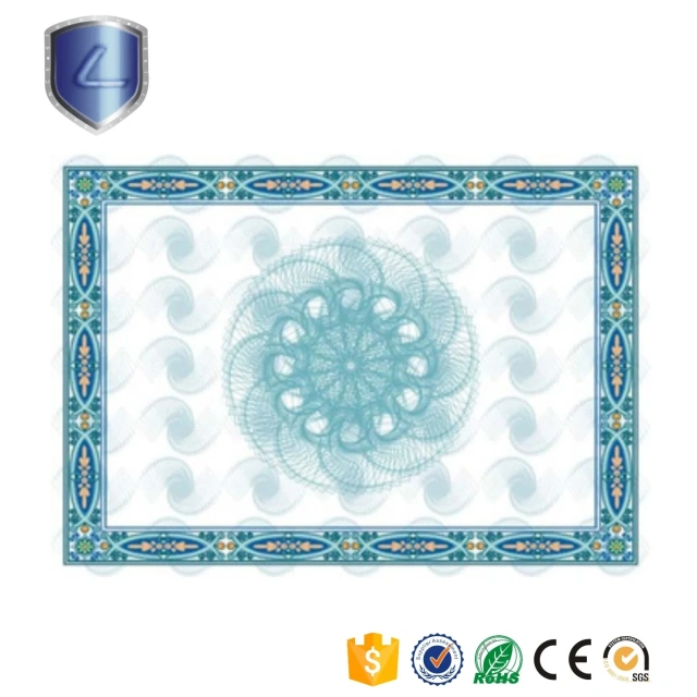 Anti-counterfeiting certificate of authenticity custom printing anti-theft paper certificate of origin china