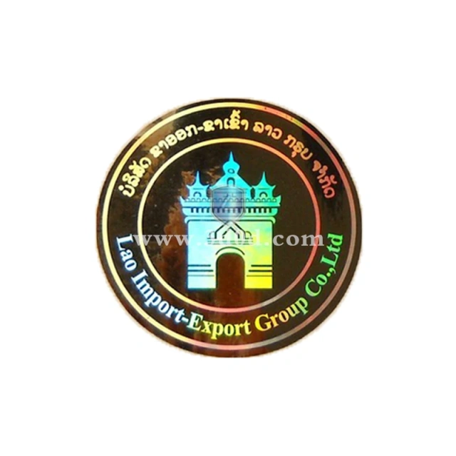 China manufacturer waterproof holographic label round sticker logo sticker customization