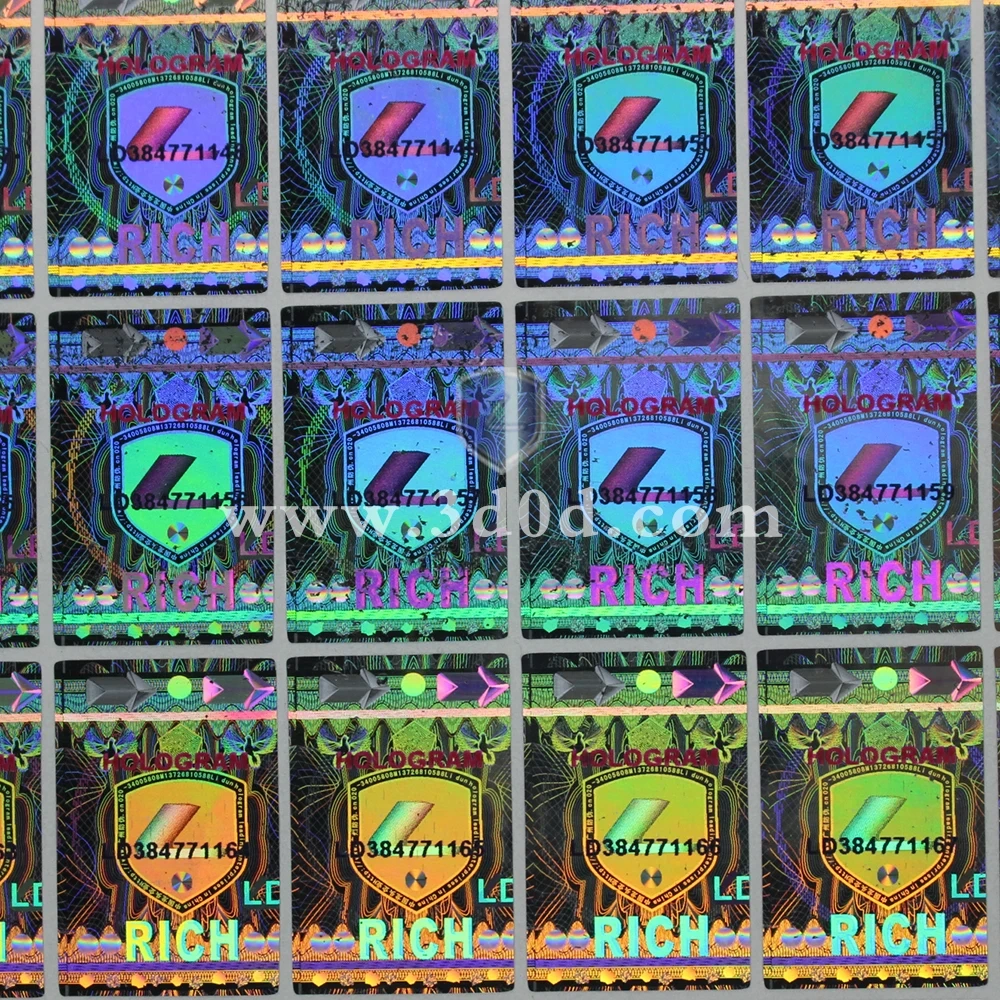 China manufacturer waterproof holographic label round sticker logo sticker customization