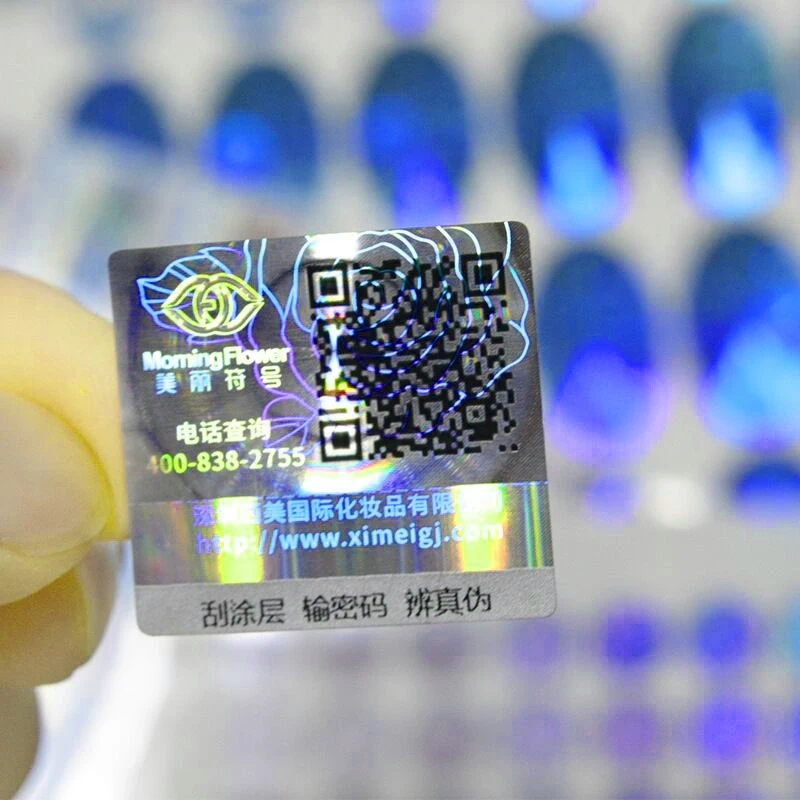 Custom security anti-counterfeit authentic label stickers with unique numbers are scratched off coating