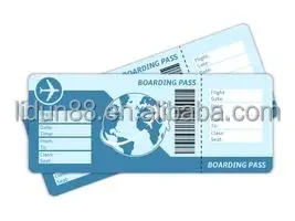 New Customized Thermal Flight Tickets Thermal Boarding Pass Plane Ticket Thermal Adhesive Boarding Pass