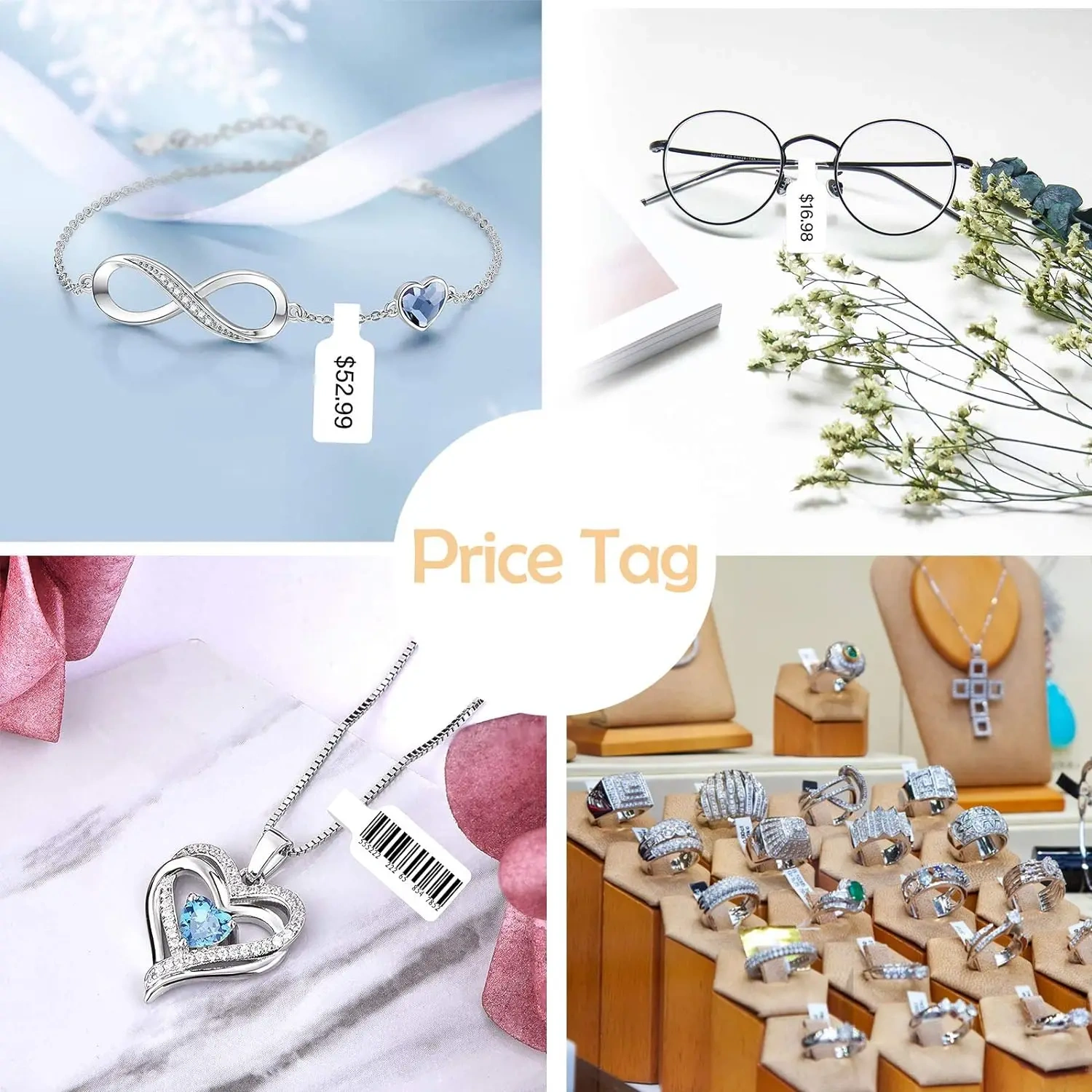 Great price high quality custom Jewelry bar code sticker adhesive labels with number serial for earring price tag