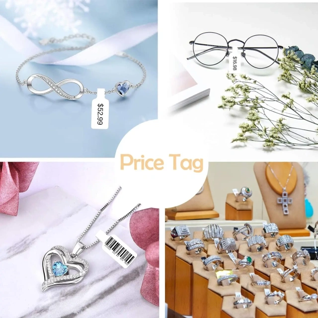 Great price high quality custom Jewelry bar code sticker adhesive labels with number serial for earring price tag