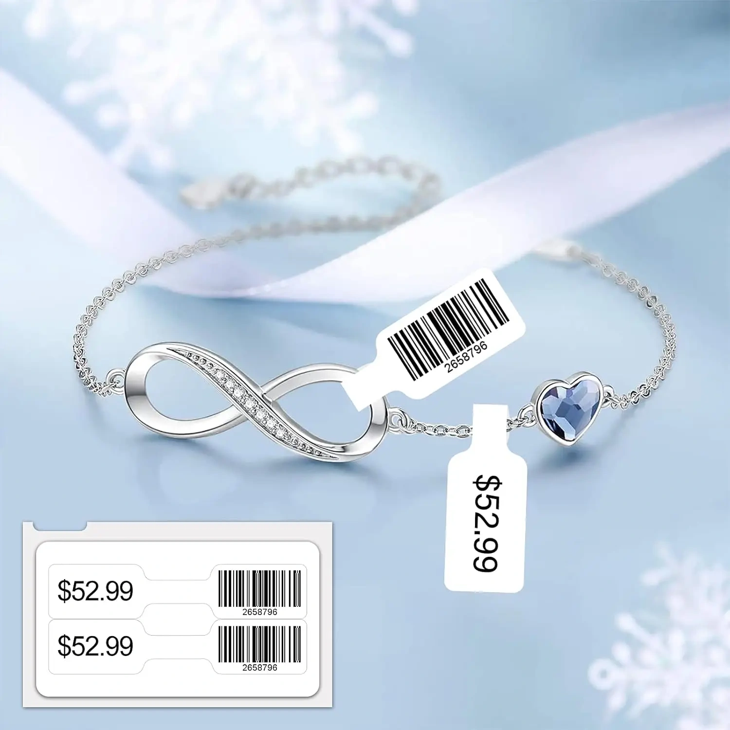 Great price high quality custom Jewelry bar code sticker adhesive labels with number serial for earring price tag