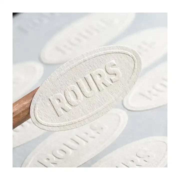 custom print sticker embossed label matte sticker bump sticker custom pure white steel logo production branding