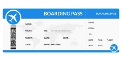 New Customized Thermal Flight Tickets Thermal Boarding Pass Plane Ticket Thermal Adhesive Boarding Pass